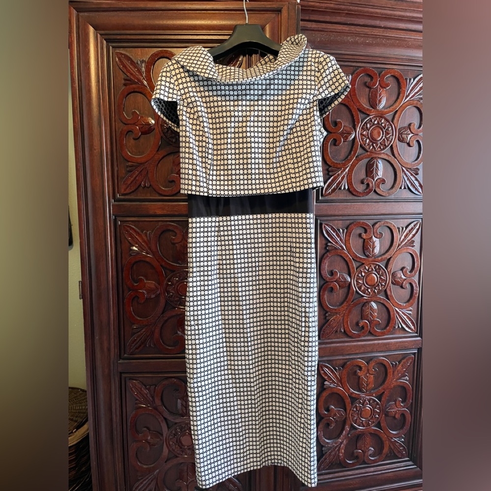 Tribal Femme black and white dress